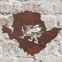 Metal Isle Of Anglesey With Dragon Sculpture Wall Art, thumbnail 1 of 1