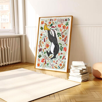 Woodland Badger Nursery Print, 2 of 10