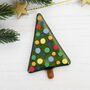 Handmade Glass Christmas Tree Brooch, thumbnail 1 of 6