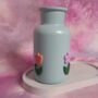 Hand Decorated Flower Mini Vase In Pastel Blue, thumbnail 3 of 3
