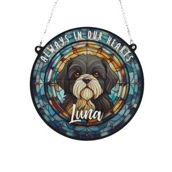 Shih Tzu Black And White Memorial Suncatcher, 3 of 6