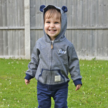 Personalised Baby Hoodie, Fox Vest And Joggers Set, 2 of 7