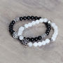 White Jade And Pave Bead Bracelet, thumbnail 3 of 9