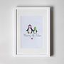 Personalised Art Print, Mummy And Child Penguin, thumbnail 2 of 3
