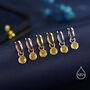 Sterling Silver November Birthstone Citrine Yellow Crystal Drop Hoop Earrings, thumbnail 4 of 11