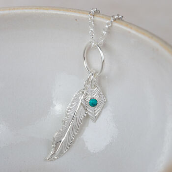 Sterling Silver Large Feather Necklace, 3 of 4