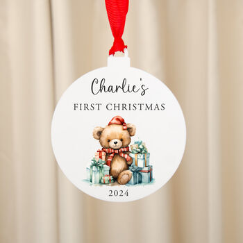 Personalised First Christmas Bauble Decoration, 2 of 10