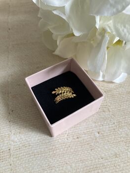 Adjustable 18 K Gold Plated Vine Leaf Ring, 4 of 9