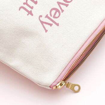 'Inside And Out’ Quote Canvas Makeup Bag, 5 of 9