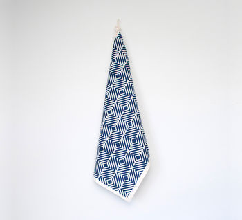 Screen Printed Geometric Optical Pattern Tea Towel, 2 of 2