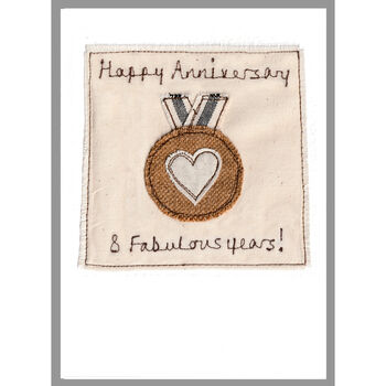 Personalised Bronze Medal 8th Or 19th Anniversary Card, 6 of 12