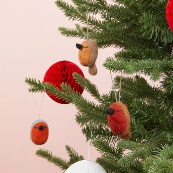 Felt Robin Christmas Tree Hanging Decorations, 2 of 4