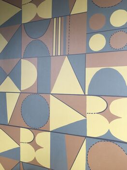 Taking Shape Wallpaper, Straw + Terracotta + Grey, 5 of 6