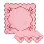 Cotton Napkins With Bow Embroidery Pink/Red • Set Of Four, thumbnail 2 of 3