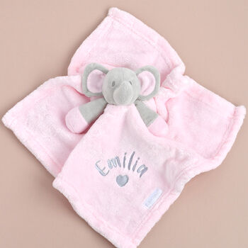 Personalised Pink Elephant Comforter Baby Girl Gift, 3 of 5