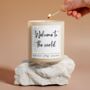 Welcome To The World Candle Pregnancy Gift, thumbnail 1 of 6