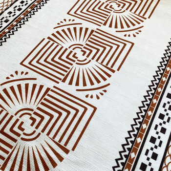 Ethnic Pattern Cushion Cover With Geometric Brown Lines, 2 of 7