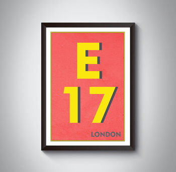 E17 Walthamstow, Leyton London Postcode Art Print, 4 of 9