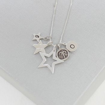 Personalised Open Star Necklace With Birthstones, 12 of 12
