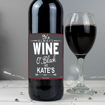 Personalised Wine O'clock Red Wine Gift, 3 of 5
