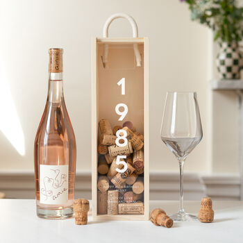 Personalised Birthday Wine Box And Cork Collector | Custom Birthday Gift, 4 of 8