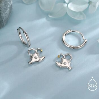 Sterling Silver Anglerfish Hoop Earrings, 6 of 10