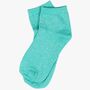 Women's Glitter Anklet Socks Turquoise, thumbnail 3 of 4