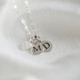 Sterling Silver Round Initial Necklace With Heart Charm, thumbnail 9 of 10
