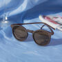 Brown Classic Round Keyhole Sunglasses, thumbnail 1 of 4