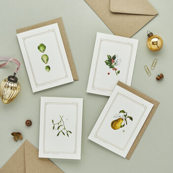 Botanist Archive Brussel Sprouts Christmas Card, 4 of 4