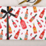 Valentine Wrapping Paper With Hot Sauce Design, Three Sheet Pack, thumbnail 3 of 3