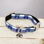 The Anglesey Nautical Checked Blue Anchor Design Dog Collar, thumbnail 5 of 8