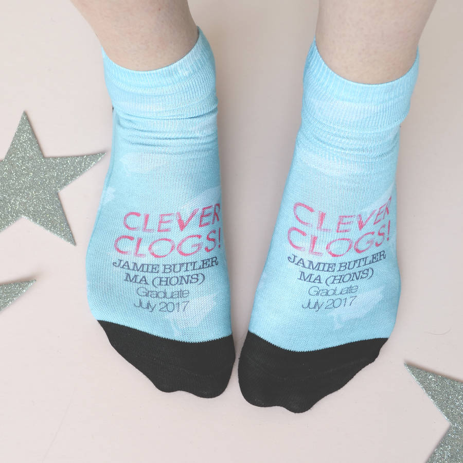 Clever Clogs Personalised Graduation Exam Socks By Solesmith 