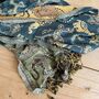 Elephant Print Blanket Turquoise Gold Soft Sofa Throw, thumbnail 1 of 7