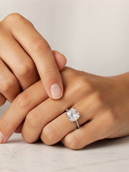 Sterling Silver Promise Ring With Square Stone, 5 of 5