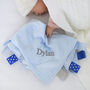 Personalised Blue Comforter With Taggies, thumbnail 1 of 7