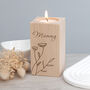 Personalised Floral Wooden Tealight Holder, thumbnail 2 of 4