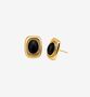 Enso Black Onyx And Gold Stud Earrings, thumbnail 1 of 5