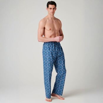 Men's 'Marrakesh Paisley' Crisp Cotton Pyjama Trousers, 2 of 4