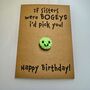 Personalised Funny Bogey Crochet Birthday Card Handmade, thumbnail 12 of 12
