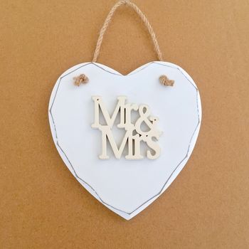 Handmade Mr And Mrs Hanging Sign, 4 of 5