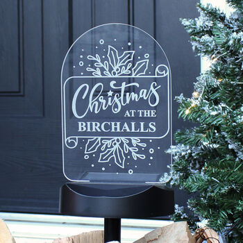 Personalised 'Christmas At The…' Garden Solar Light – Outdoor Christmas Decoration, 5 of 8
