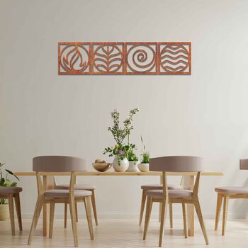 Four Elements Metal Wall Art Geometric Nature Decor, 7 of 12