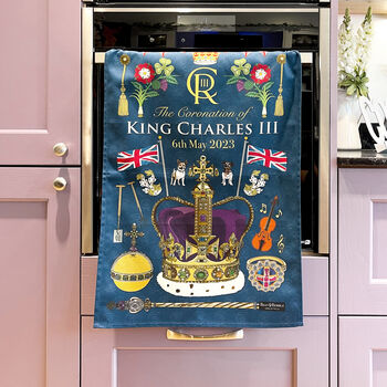 King Charles Coronation Tea Towels Three Set, 10 of 12