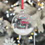 North Pole Signpost Travel Adventures Christmas Snow Filled Glass Bauble, thumbnail 4 of 6