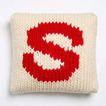 Personalised Cushion Knitting Kit In Red, 4 of 7
