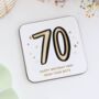 Personalised 70th Birthday Coaster Gift, thumbnail 1 of 2