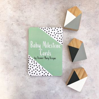 Mint Geometric Baby Milestone Cards, 3 of 4