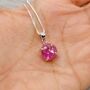 Raw Ruby Pendant Sterling Silver Chain Necklace, thumbnail 12 of 12