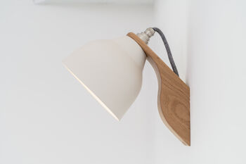 White Element Oak And Ceramic Wall Light, 4 of 6